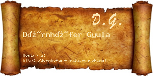 Dörnhöfer Gyula névjegykártya
