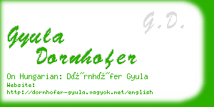 gyula dornhofer business card